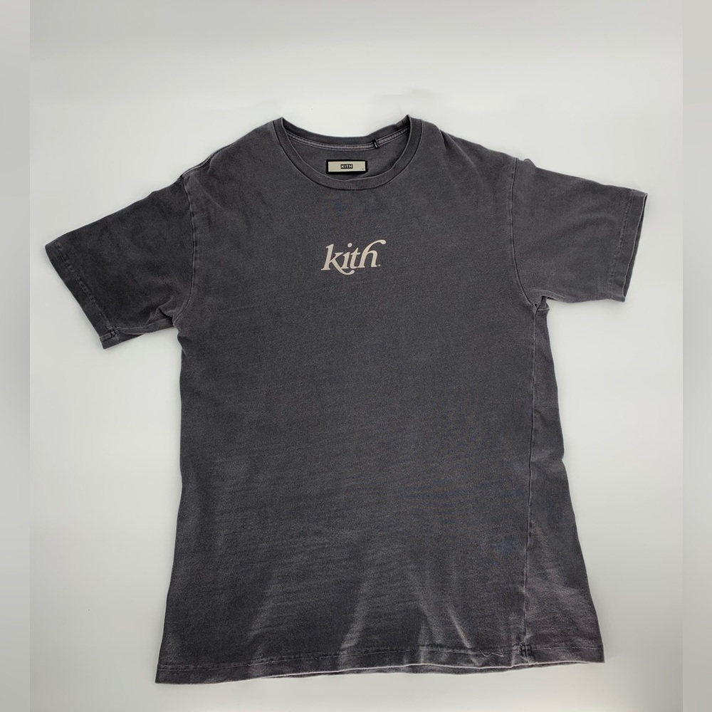 KITH Pigment Dyed Swash Logo Tee, Shark - Sz L - Picture 2 of 16
